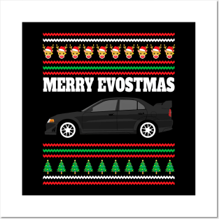 Mitsubishi Lancer Evolution 6 Merry Evostmas Posters and Art